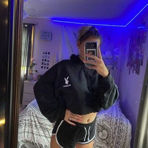 playboy cropped hoodie